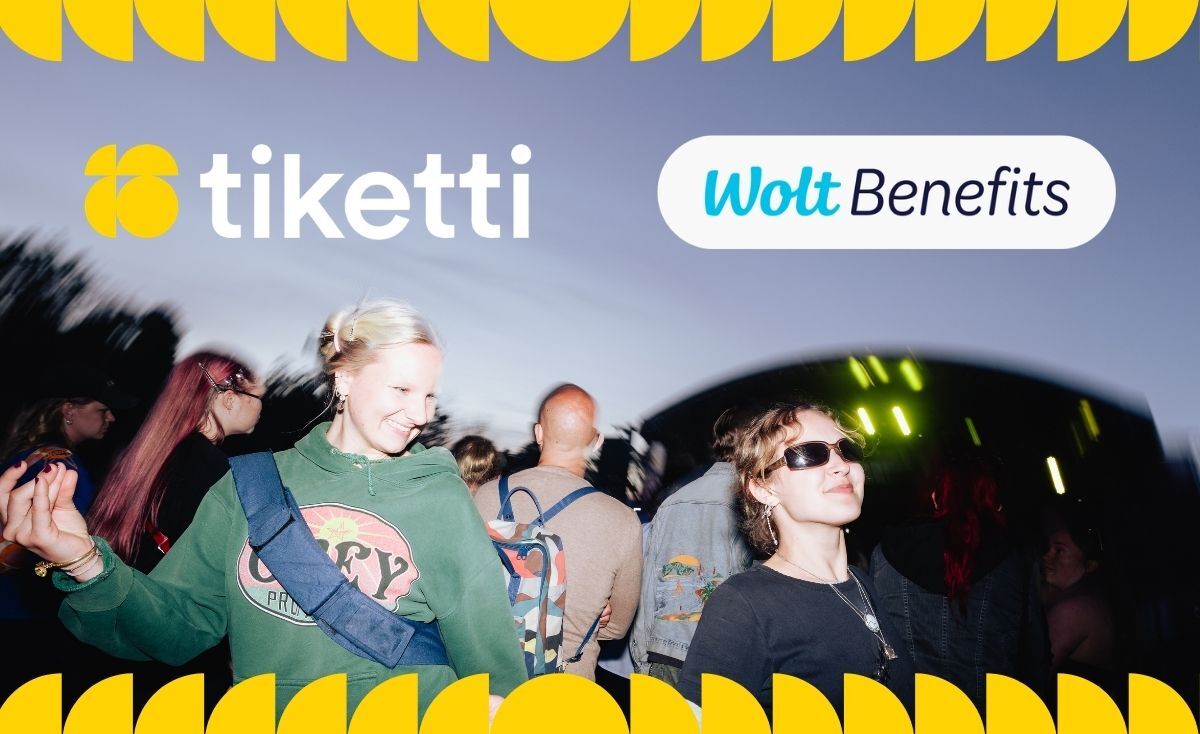 Tiketti ja Wolt Benefits -yhteistyö tapahtumayleisön keskellä